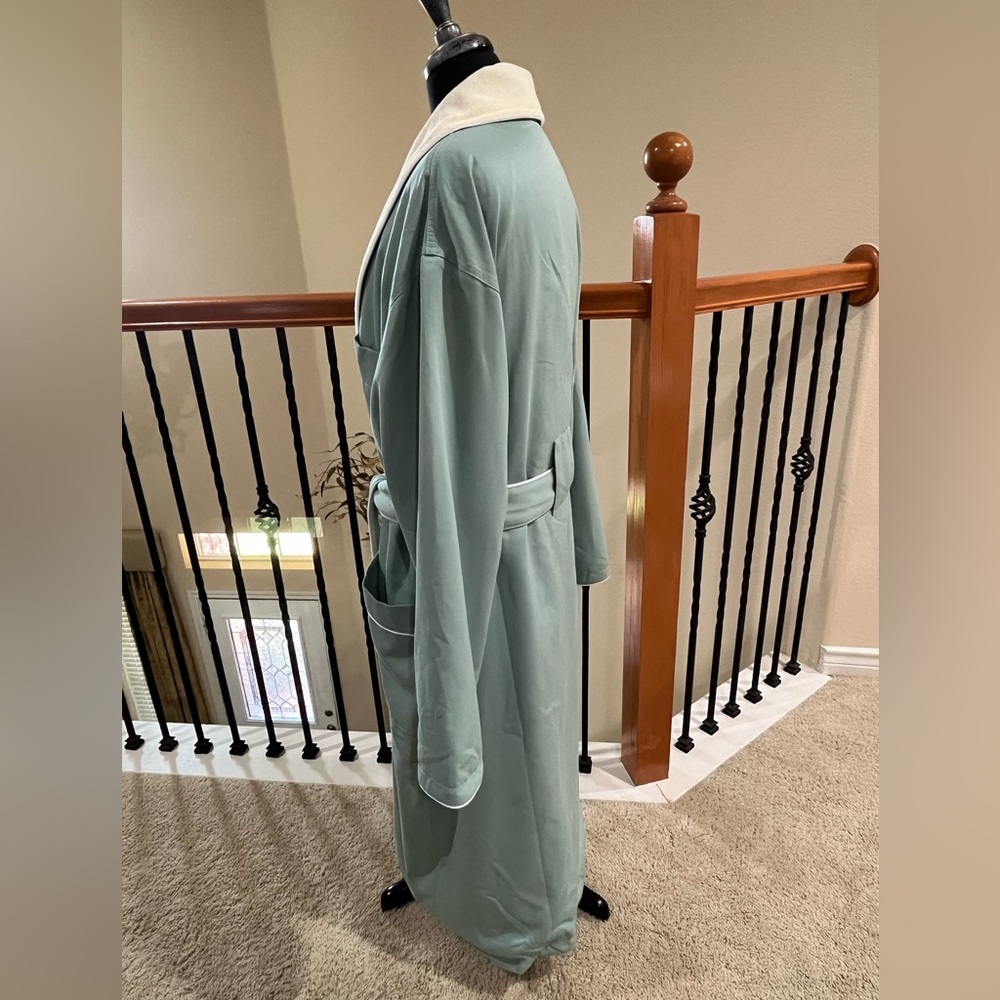 Monarch CYPRESS SAGE GREEN SHAWL ROBE TERRY LINED MICROFIBER, LUXURY SPA OS/L - Picture 5 of 16